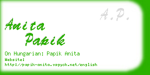 anita papik business card